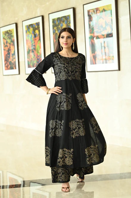 Black top ethnic wear