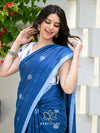 Blue Handloom Cotton Jamdani Saree