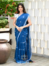 Blue Handloom Cotton Jamdani Saree