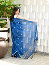 Blue Handloom Cotton Jamdani Saree