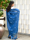 Blue Handloom Cotton Jamdani Saree