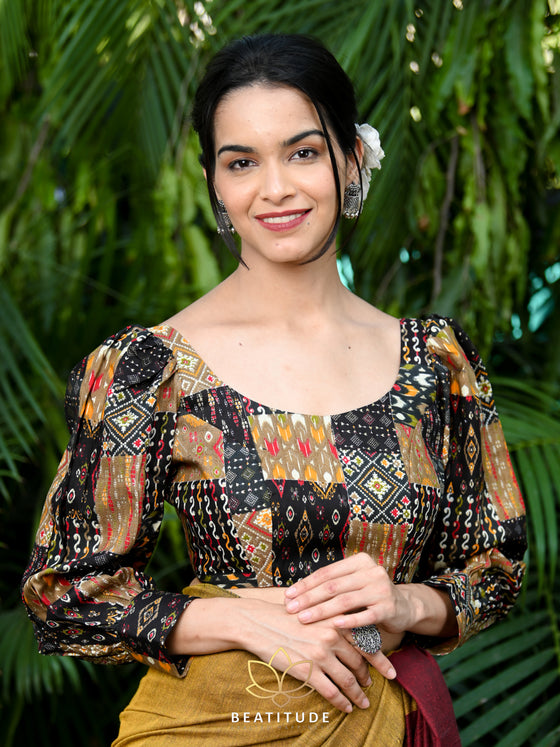 Multicolor Blended Cotton Printed Blouse