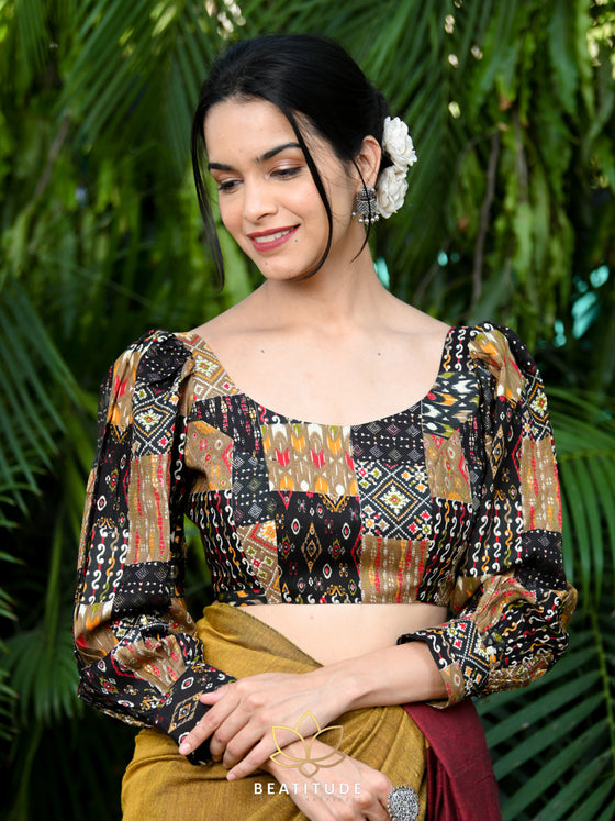 Multicolor Blended Cotton Printed Blouse