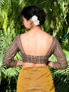 Brown Blended Cotton Seamless Motif Blouse