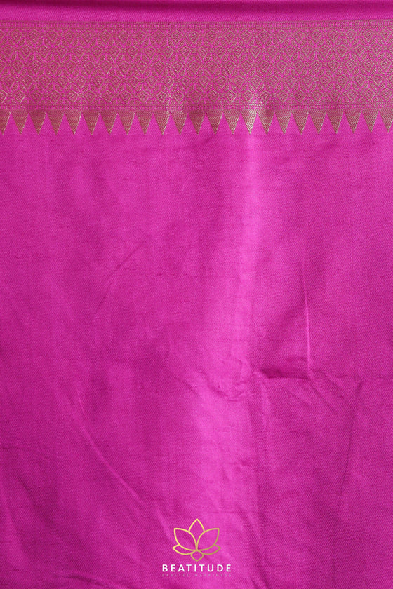 Magenta Woven Banarasi Saree
