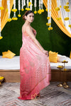 Pink Mukaish Work Chanderi Silk Saree