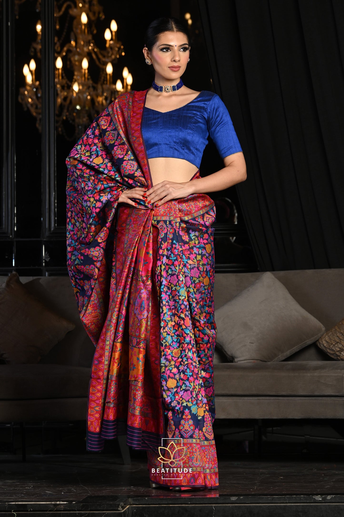 Multicolor Soft Modal Silk Saree 