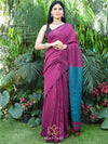Magenta Handloom Cotton Saree
